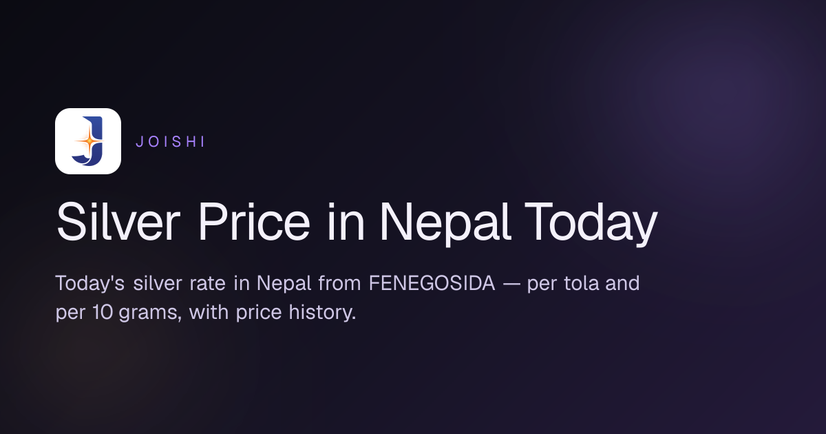 Silver Price in Nepal Today | Joishi